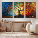 Yggdrasil Tree of Life Mosaic Stained Glass Wall Art Canvas,
