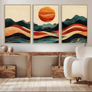 Mountain Triptych Wall Art Canvas Print – Western Nature