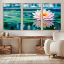 Lotus Flower Wall Art Canvas Print, Water Lily Large Wall
