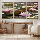 Lotus Flower Wall Art Canvas Print, Water Lily Large Wall