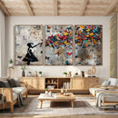 Butterfly Girl Wall Art – Vibrant Street Style Canvas Print,