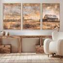 Rustic Farmhouse Wall Art Canvas Print | Barn and Field