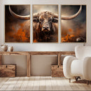 Highland Bull Canvas Abstract Canvas Wall Art Print –