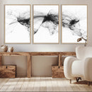 Flight Routes Air Traffic Map Canvas Wall Art - Framed -