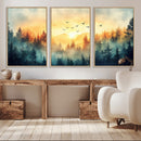 Abstract Forest Wall Art Print- Serene Nature Canvas Print