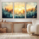 Sunrise Forest Wall Art – Framed Misty Pines Canvas Artwork by MyGreatCanvas | Canvas Wall Art Prints | Photo Prints & Wall Decor