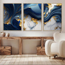 Blue Marble Wall Art Canvas Print – Framed Gold Veins by MyGreatCanvas | Canvas Wall Art Prints | Photo Prints & Wall Decor