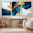 Gold Blue Abstract Canvas Print, Elegant Navy and Gold by MyGreatCanvas | Canvas Wall Art Prints | Photo Prints & Wall Decor