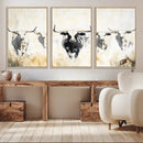 Texas Longhorn Wall Art Canvas Print – Rustic Western Bull