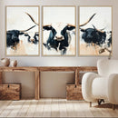 Texas Longhorn Wall Art Canvas Print – Majestic Horned Bull
