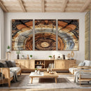 Tree Rings Wall Art Canvas Print – Rustic Wood Texture