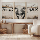 Texas Longhorn Wall Art Canvas Print – Framed Speckled Bull