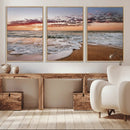 Ocean Sunset Wall Art Canvas Print – Framed Sandy Shore