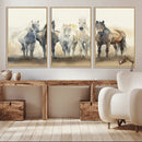 Wild Horses Wall Art Canvas Print, Framed Running Horses Art