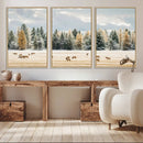 Elk Herd Wall Art – Framed Snowy Forest Canvas Artwork, by MyGreatCanvas | Canvas Wall Art Prints | Photo Prints & Wall Decor