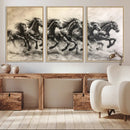Galloping Horses Wall Art Canvas Print – Framed Wild