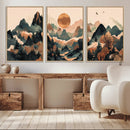 Wood Mountain Landscape Wall Art Canvas Print – Framed