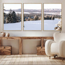 Snowy Mountain Wall Art Canvas Print – Framed Ski Slope