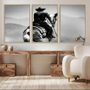 Western Wall Art Canvas Print – Framed Cowboy and Horse