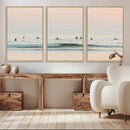 Pastel Ocean Wall Art Canvas Print – Framed Soft Sunset Calm
