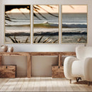Sunset Surf Wall Art Canvas Print – Framed Golden Hour Waves