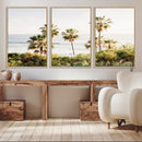 California Coast Palm Trees Wall Art Canvas Print – Framed