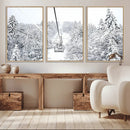 Snowy Ski Lift Wall Art – Framed Winter Mountain Canvas by MyGreatCanvas | Canvas Wall Art Prints | Photo Prints & Wall Decor