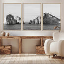 Coastal Wall Art – Framed Black White Ocean Canvas Artwork, by MyGreatCanvas | Canvas Wall Art Prints | Photo Prints & Wall Decor