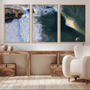 Ocean Wave Wall Art – Aerial Coastal View Canvas Artwork, by MyGreatCanvas | Canvas Wall Art Prints | Photo Prints & Wall Decor