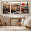Modern Japanese Wall Art Canvas Print – Framed Abstract