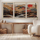 Modern Japanese Wall Art Canvas Print – Framed Abstract