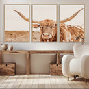 Longhorn Bull Wall Art Canvas Print – Framed Western Cow