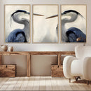 Blue Heron Pair Wall Art Canvas Print – Framed Coastal Bird