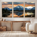 Mountain Sunset Wall Art Canvas Print – Framed Alpine