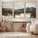 Mountain Landscape Wall Art Canvas Print – Framed Snowy