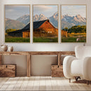 Rustic Barn Wall Art Canvas Print – Framed Grand Teton Park
