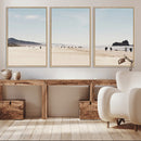 Minimalist Beach Wall Art Canvas Print – Framed Coastal