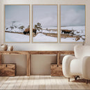 Bison Wildlife Wall Art Canvas Print – Framed Snowy Prairie