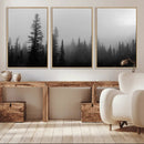 Misty Pines Wall Art Canvas Print – Framed Woodland