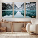 Mountain Lake Wall Art Canvas Print – Framed Toblacher See