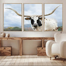 Texas Longhorn Wall Art Canvas Print – Framed Western Rustic