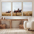Western Cowboys Wall Art Canvas Print – Rustic Prairie