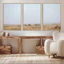 Foggy Plains Wall Art Canvas Print – Framed Horseback Riders