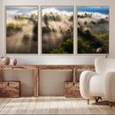 Tranquil Forest Scene Wall Art Canvas Print – Framed Moody