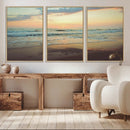 Sunset Seascape Wall Art Canvas Print – Framed Pastel Ocean