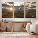 Snowy Peaks Wall Art Canvas Print – Rustic Mountain