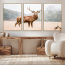 Vintage Wildlife Wall Art Canvas Print – Misty Landscape