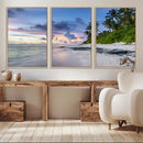 Tropical Beach Wall Art Canvas Print – Framed Sunset Glow