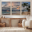 Tropical Storm Wall Art Canvas Print – Framed Moody Beach