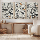 Wild Horse Stampede Wall Art Canvas Print – Monochrome by MyGreatCanvas | Canvas Wall Art Prints | Photo Prints & Wall Decor